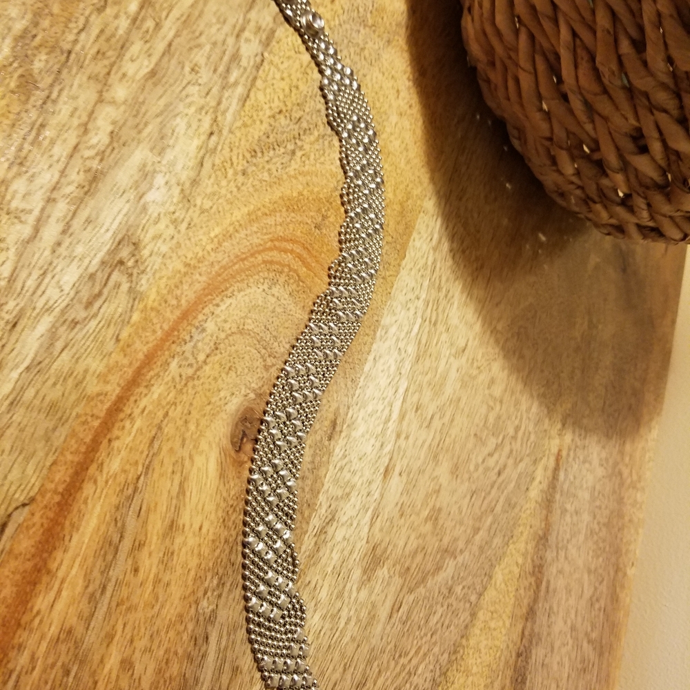 Sergio Gutierrez Liquid Metal Diamond Pattern Flexible Choker/wrap bracelet